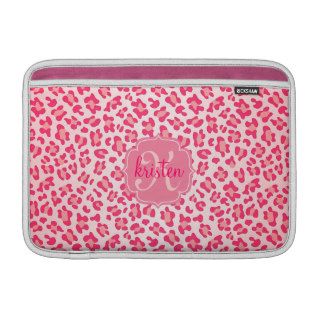 Elegant Pink Jaguar Animal Wild Girly Personalized Sleeves For MacBook Air