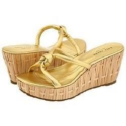 Kate Spade Bamboo Old Gold Metallic Tumbled Sandals Kate Spade Sandals
