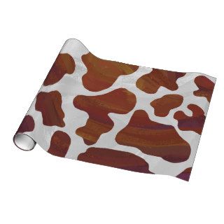 Cow Brown and White Print Gift Wrapping Paper