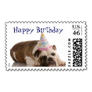 Happy Birthday Bulldog Stamps