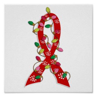 AIDS Christmas Lights Ribbon Print