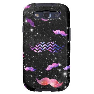 Mustaches Nebula Pink Purple Stars Girly Chevron Samsung Galaxy S3 Cases