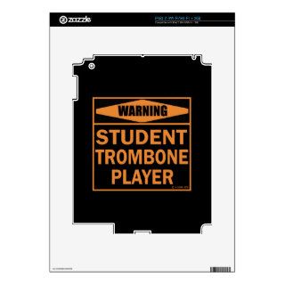 Warning Student Trombone Player iPad 2 Decals