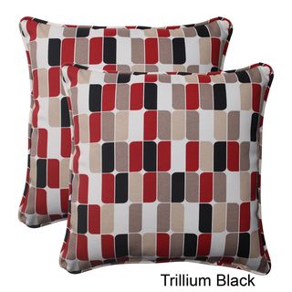 Pillow Perfect Trillium Polyester Square Corded Outdoor Throw Pillows (Set of 2) Pillow Perfect Outdoor Cushions & Pillows