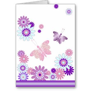 Butterfly And Flowers Any Occasion Greeting Cards