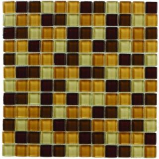 Jeffrey Court Milano Russo Medley 12 in. x 12 in. x 8 mm Glass Mosaic Wall Tile 99034
