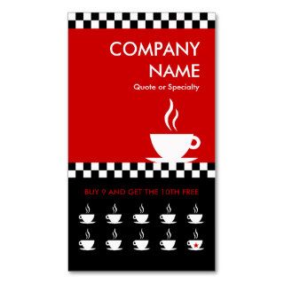 retro coffee checkers punchcard business card template