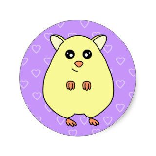 Cute Cartoon Cream Hamster Purple Stickers