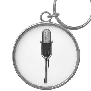 Vintage Music, Old Fashioned Retro Microphone Key Chains