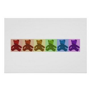 Rainbow Teddy Bears Print