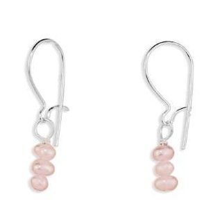 Pink Pearl Stacked Sterling Silver Childs Earrings, Made in the USA Jewelry