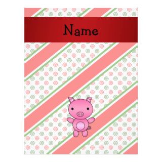 Personalized name pig polka dot snowflakes flyers