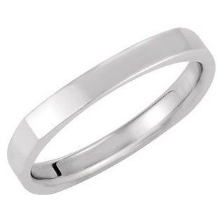 Square Comfort Fit Band 14K White Gold 06.00 mm Jewelry