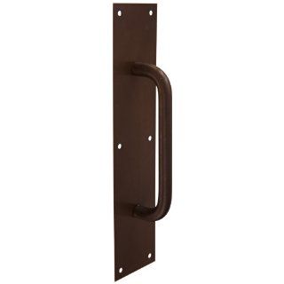 Rockwood 107 X 70B.10 Bronze Pull Plate, 15" Height x 3 1/2" Width x 0.050" Thick, 8" Center to Center Handle Length, 3/4" Pull Diameter, Satin Clear Coated Finish Hardware Handles And Pulls