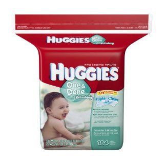 Huggies One & Done Refreshing Baby Wipes, Refill, 552 Total Wipes 184 Count Pack (Pack of 3), Packaging may vary Health & Personal Care