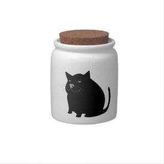 Black fat cat cartoon candy jars