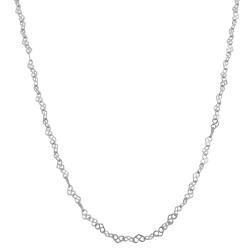 14k White Gold 20 inch Spiral Heart Necklace (2 mm) Gold Necklaces