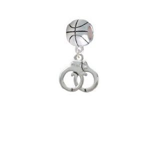 Silver Handcuffs Basketball Charm Dangle Bead Delight & Co. Jewelry