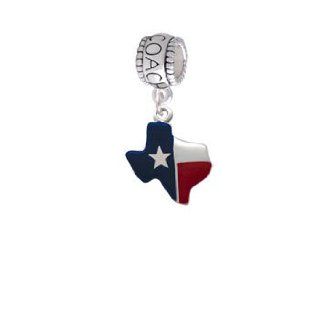 Red Silver and Blue Texas Coach Charm Bead Jewelry