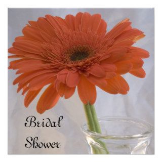 Orange Daisy Bridal Shower Invitations