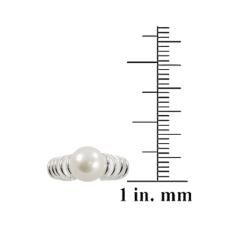 Pearls For You Silver White Freshwater Pearl Ring (8 8.5 mm) Pearls For You Pearl Rings
