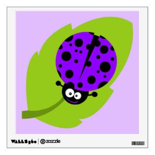 Violet Purple Ladybug Wall Sticker