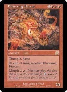 Blistering Firecat (Magic the Gathering  Onslaught #189 Rare) Toys & Games
