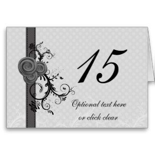 pastel gray damask polka dots Table numbers Greeting Card