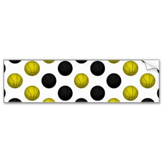 Black and Gold Basketball Pattern Bumper Stickers