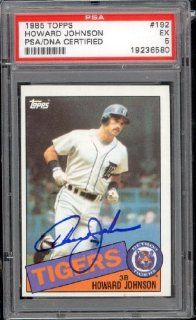 1985 Topps Howard Johnson #192 Auto Autograph PSA/DNA Authentic Sports Collectibles