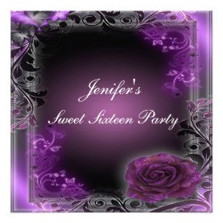 Elegant purple Sweet 16 Birthday Party Invitation