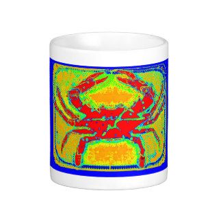 Red Crab & Ocher Sea by Sharles Coffee Mugs