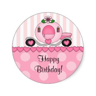 Pink Princess Happy Birthday Sticker