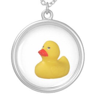 Yellow rubber duck toy fun necklace, gift