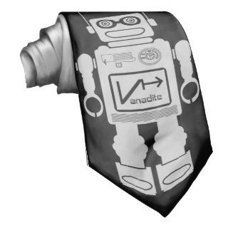 Retro Robot Silver Tie
