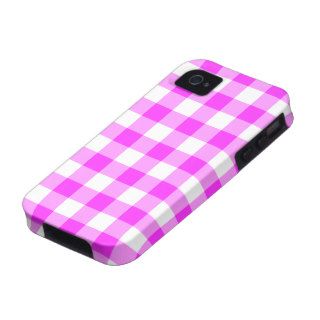 Pink and White Gingham Pattern Case Mate iPhone 4 Case