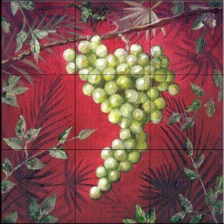 Sicilian Grapes I by Malenda Trick   Kitchen Backsplash / Bathroom wall Tile Mural   Ceramic Tiles  