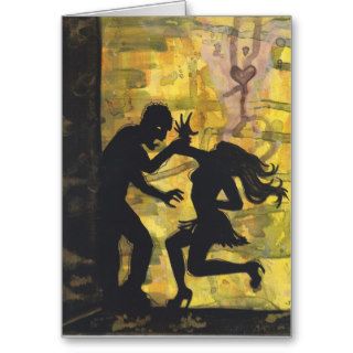 Zombie Love dark silhouette art Greeting Card