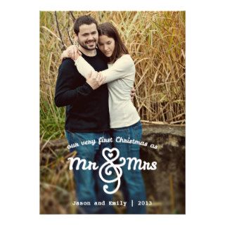First Christmas as Mr & Mrs Holiday Photo Card
