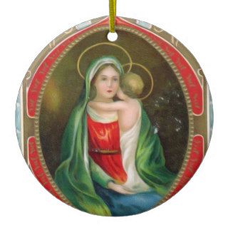 Madonna Mary and Child Vintage Religious Christmas Christmas Ornament