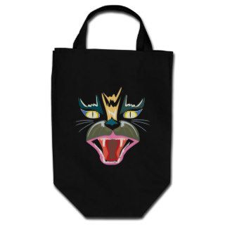 Fierce Black Cat Grocery Tote Tote Bag