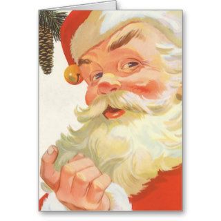 Vintage Christmas, Jolly Santa Claus with a Secret Cards
