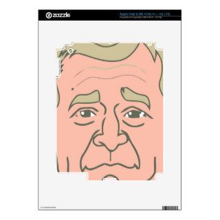 George W. Bush Cartoon Face Decal For iPad 3