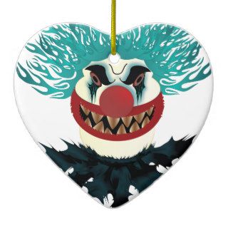 Evil Scary Fun House Clown Christmas Tree Ornaments