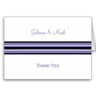 #2 Purple Black White Stripes Thank You Card