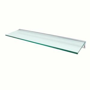 Wallscapes Glacier Opaque Glass Shelf with Silver Bracket Shelf Kit (Price Varies By Size) GL9020OPKIT