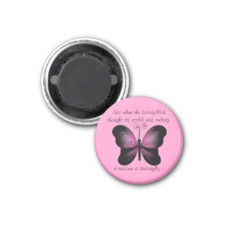 Pink and Black Butterfly Magnet