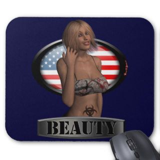 USA Sexy Pinup Girl Next Door Patriotic Mousepad