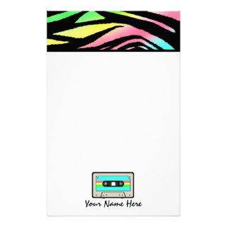 Neon Zebra Print & Cassette Tape Stationery