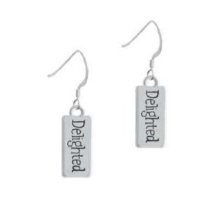 Delighted Rectangle Silver French Charm Earrings Delight & Co. Jewelry